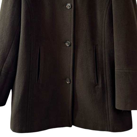 Calvin Klein Angora Rabbit Hair Wool Chocolate Brown Peacoat Like New soft cozy - Picture 3 of 16